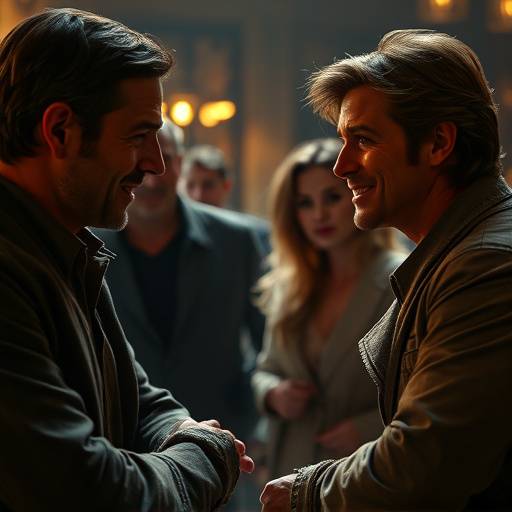 Una scena del film con due attori principali in una conversazione drammatica.